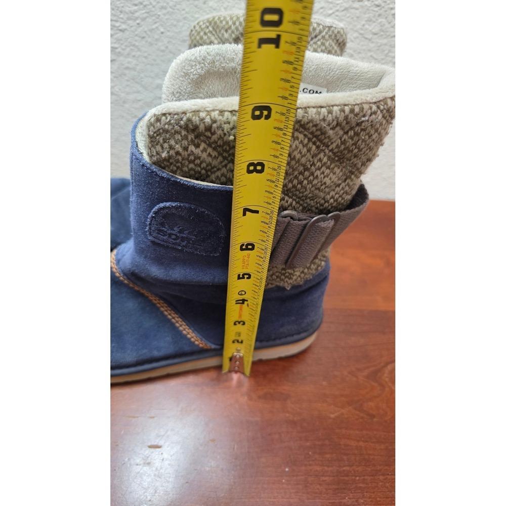 Sorel Nakiska Boots Womens 7.5 Blue Suede Knit‎ Quilted Winter NL2070-464 - Picture 7 of 7